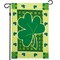 G128 - St Patrick's Day Garden Flag, St Patrick's Themed Decorations - Large Green Clover, | 12x18 Inch | Printed 150D Polyester - Rustic Holiday Seasonal Outdoor Flag